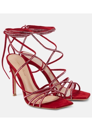 Gianvito Rossi 105 crystal-embellished suede sandals