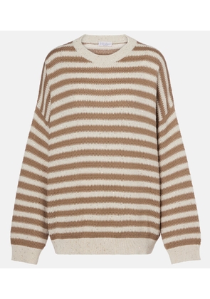 Brunello Cucinelli Striped cotton-blend sweater
