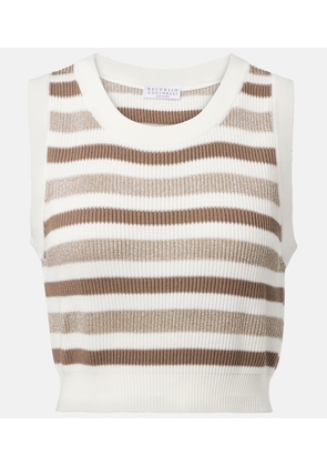 Brunello Cucinelli Striped cotton sweater vest