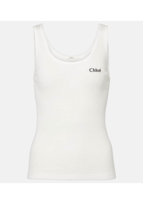 Chloe Ribbed-knit cotton tank top