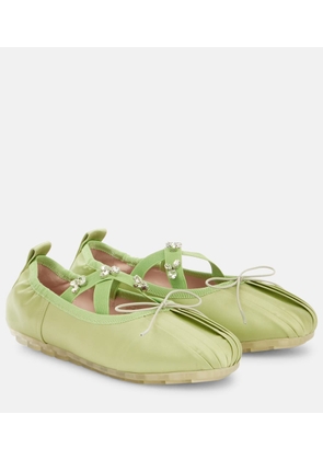 Simone Rocha Grip embellished satin ballet flats