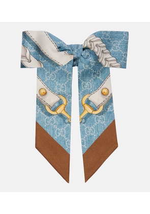 Gucci Horsebit printed silk twill scrunchie
