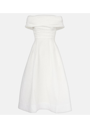 Rebecca Vallance Adalyn off-shoulder brocade midi dress