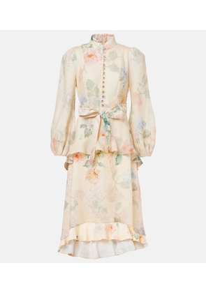 Zimmermann Illuminate floral linen midi dress
