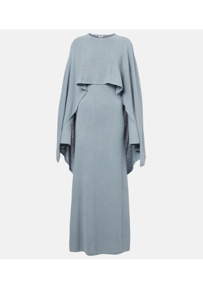 Toteme Cape-detail silk boucle maxi dress