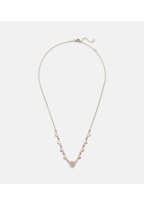 Roxanne First 14kt gold necklace with diamonds and sapphires