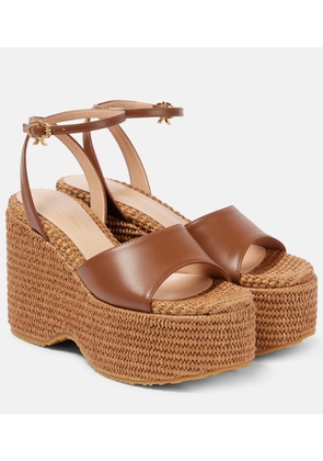 Gianvito Rossi Leather platform espadrilles
