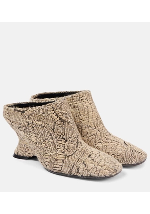 Dries Van Noten Jacquard wedge mules