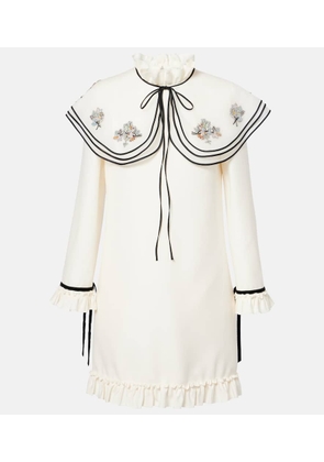 Valentino Crepe Couture embroidered minidress