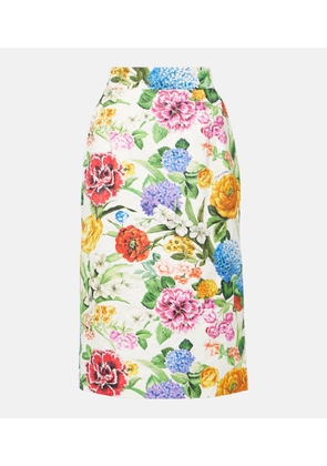 Dolce&Gabbana Floral cotton brocade pencil skirt