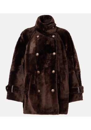 Brunello Cucinelli Double-breasted shearling jacket