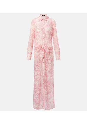 Versace Gathered printed shirt dress