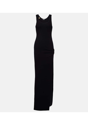 Versace Safety Pin draped cotton-blend maxi dress