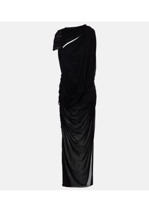 Mugler Draped open-back jersey maxi dress