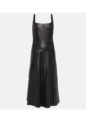 Vince Square-neck leather dress
