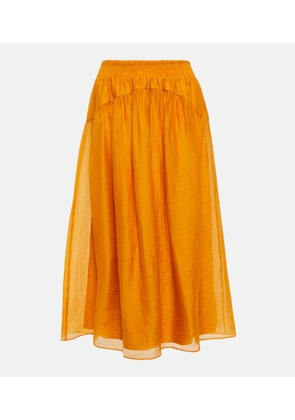 Vince High-rise midi skirt