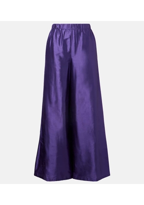 Max Mara Avio high-rise silk satin wide-leg pants