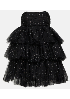 Rotate Embellished strapless tulle minidress