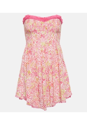 Poupette St Barth Claire floral strapless minidress