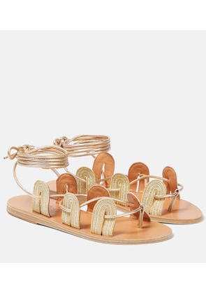 Ancient Greek Sandals Aristides metallic leather sandals