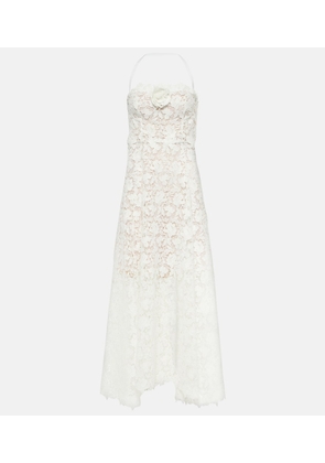 Oscar de la Renta Floral-applique guipure lace gown