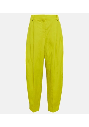 Stella McCartney Pleated tapered linen-blend pants