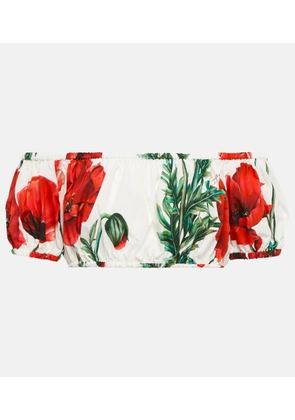 Dolce&Gabbana Printed cotton poplin crop top