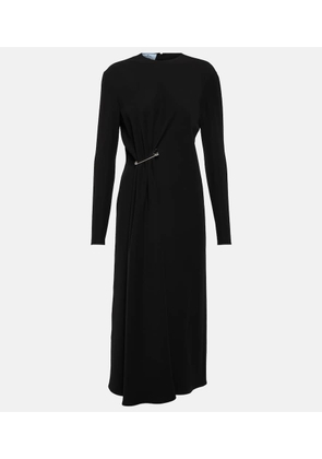 Prada Embellished crepe midi dress