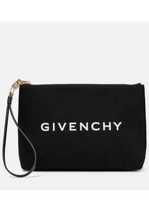 Givenchy Logo cotton-blend canvas clutch