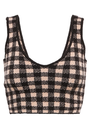 Altuzarra Argia checked crop top