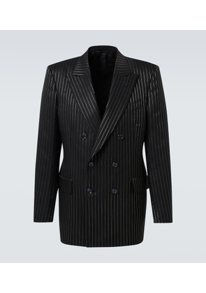 Tom Ford Striped wool and silk lame blazer