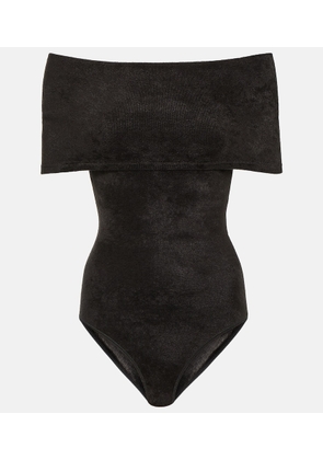 Alaia Off-shoulder velvet bodysuit