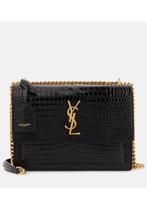 Saint Laurent Sunset Medium croc-effect leather shoulder bag