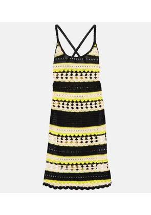 Ganni Logo striped crochet minidress