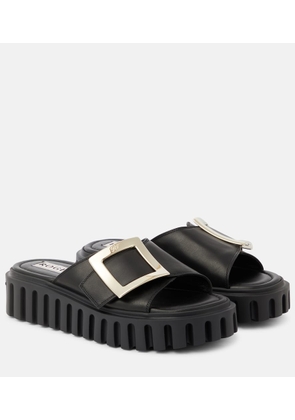 Roger Vivier Viv' Go Thick leather mules