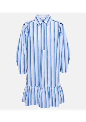 Ganni Striped cotton minidress