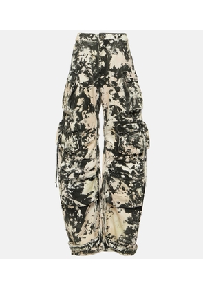 The Attico Fern printed mid-rise cargo jeans