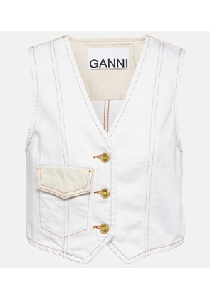 Ganni Cropped denim vest