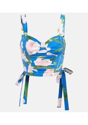 Carolina Herrera Floral cotton-blend crop top