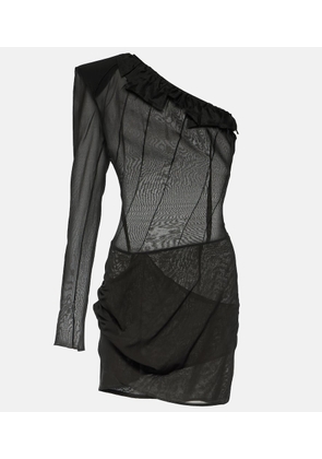 The Mannei Sofia one-shoulder silk-blend minidress