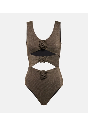 Alexandra Miro Beth floral-applique swimsuit