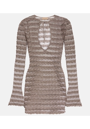 Aya Muse Lace metallic knit minidress