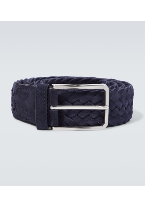 Canali Braided suede belt