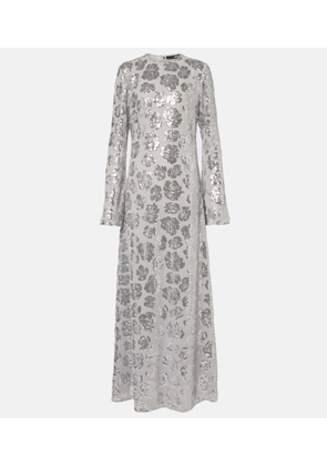 Rotate Floral sequined chiffon maxi dress