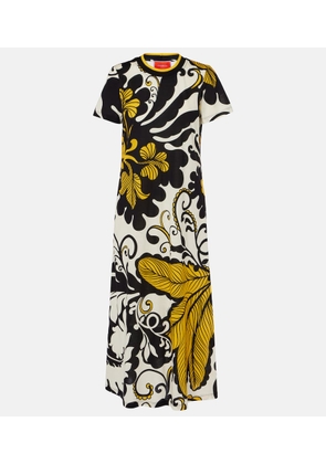 La DoubleJ Meditation floral cotton midi dress