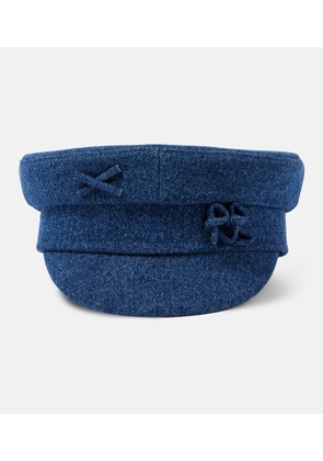 Ruslan Baginskiy Embellished denim newsboy cap