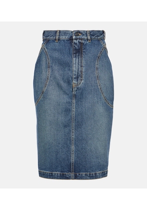 Alaia Denim pencil skirt