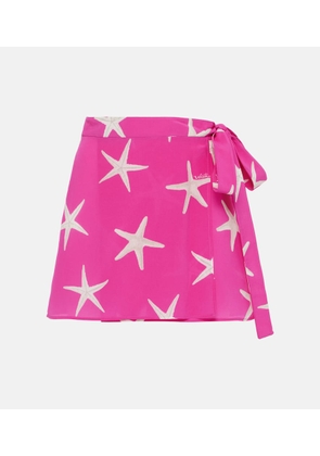Valentino Printed silk wrap skirt