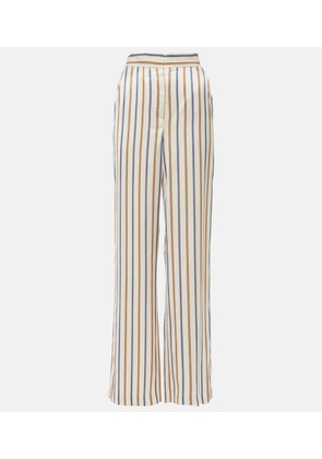 Veronica Beard Grigore striped twill wide-leg pants