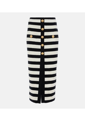 Balmain Striped midi skirt